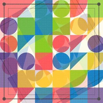 Colorful geometric circles abstract pattern design イラスト素材