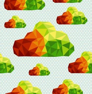 Colorful geometric clouds seamless pattern background. eps10 file. Stock Illustration