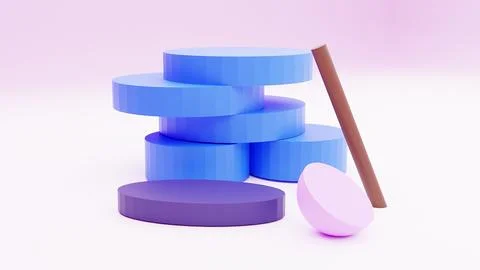 Colorful geometric composition, 3d render Stockillustratie