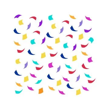 Colorful geometric confetti elements scattering on white 스톡 일러스트