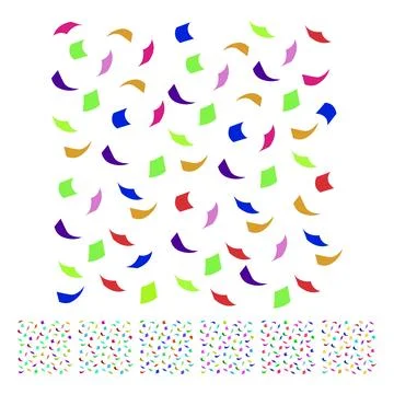 Colorful geometric confetti elements scattering on white 스톡 일러스트