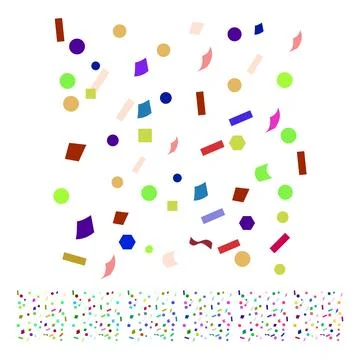 Colorful geometric confetti elements scattering on white background Illustrazione stock