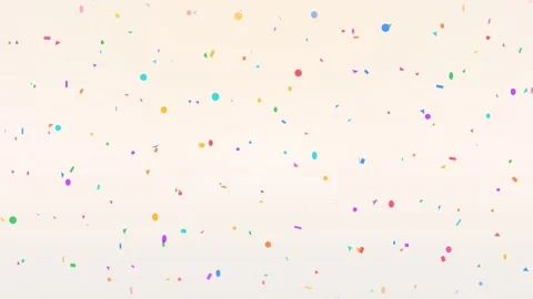 Colorful geometric confetti falling on light cream background Stock Footage 335862451