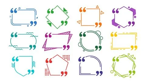 Colorful geometric conversation speech bubble icons set Illustrazione stock