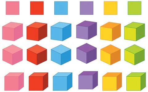 Colorful Geometric Cube Pattern イラスト素材