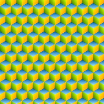Colorful geometric cubes abstract pattern Stock Illustration