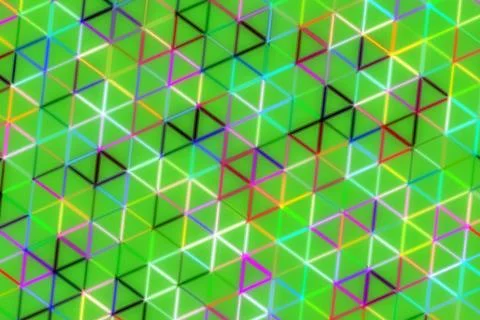 Colorful geometric cubes pattern with green background 库存插图