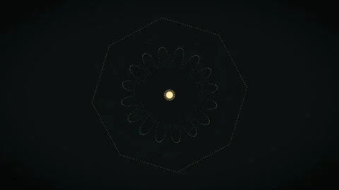 Colorful geometric design with circular pattern on black background Stock Footage 337301198