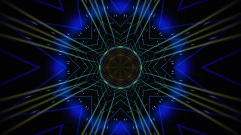 Colorful geometric design with glowing lines in a dark Stock Footage 340348104