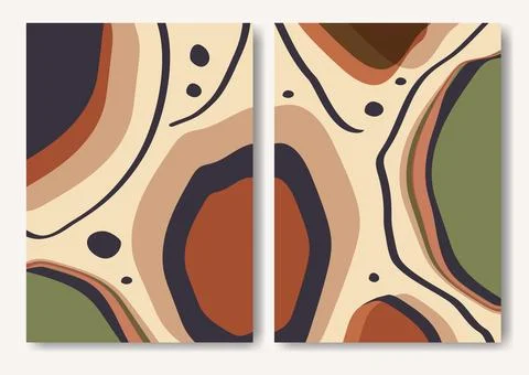 Colorful geometric design poster, vector template set. Aesthetic minimalist g Stock Illustration