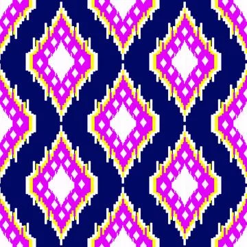 Colorful Geometric Diamond Pattern on Dark Blue Background Stock Illustration