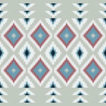 Colorful geometric diamond pattern with pink and blue details Stock Illustration