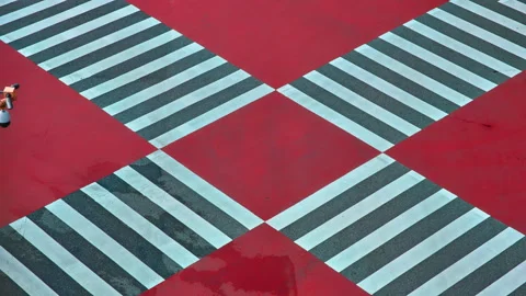 Colorful Geometric Diamond Pattern Plaza Aerial View Seoul Stock Footage 340242643