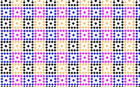 Colorful Geometric Diamond Pattern Seamless Tile Background With Retro Mosa.. Stock Illustration