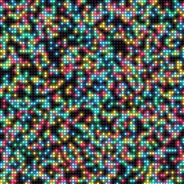 Colorful geometric dots pattern abstract design vibrant pixel art Stock Illustration