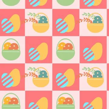 Colorful geometric easter pattern for festive decoration and design Stock Illustration