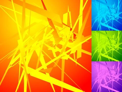 Colorful geometric elements. Edgy, angular random, irregular shapes pattern / Stockillustratie