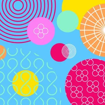 Colorful geometric elements. Memphis background. Modern abstract design poste Stock Illustration
