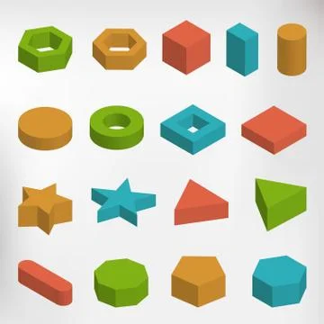 Colorful geometric elements set イラスト素材