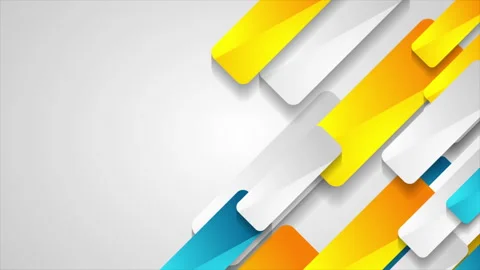 Colorful geometric elements tech abstract minimal motion background Stock Footage 258773410