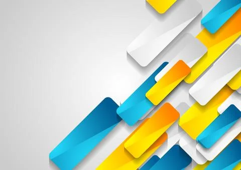 Colorful geometric elements tech abstract minimal background Stock Illustration