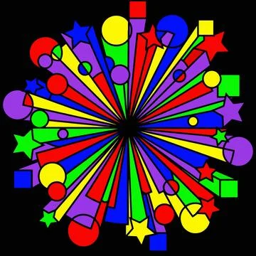 Colorful Geometric Explosion Stock Illustration
