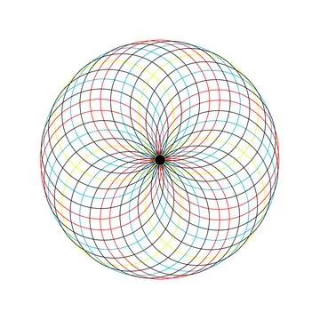 Colorful geometric eye mandala pattern on white background. Stock Illustration