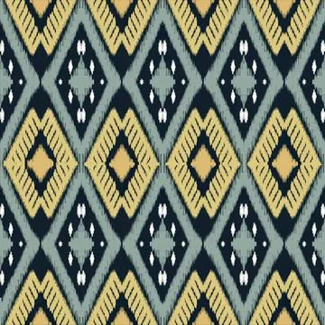 Colorful geometric fabric pattern with yellow black and gray Illustrazione stock