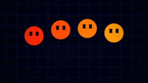 Colorful Geometric Faces on Grid Seamless Loop Stock Footage 340554960