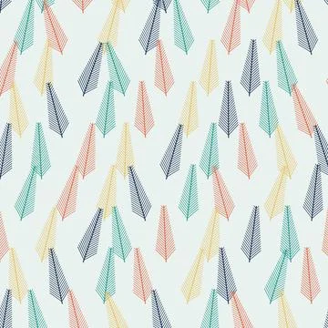 Colorful geometric feather pattern repeating design Stock Illustration