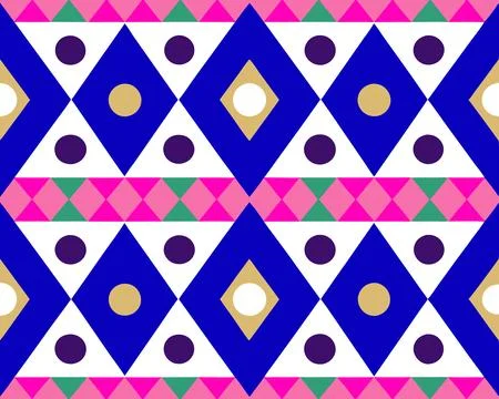 Colorful Geometric Floral Pattern Design for Textile and Fabric Illustration Illustrazione stock