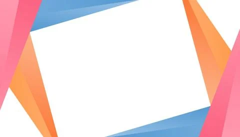 Colorful Geometric Frame Vector Background | Modern Abstract Border Design Stock Illustration