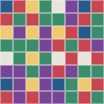 Colorful geometric grid pattern with squares Stock Illustration