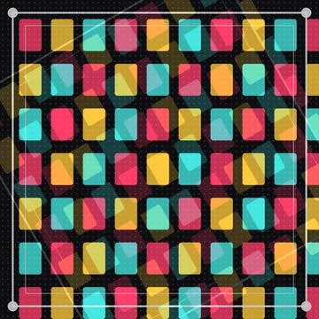 Colorful geometric grid pattern with vibrant squares on abstract background Stock Illustration