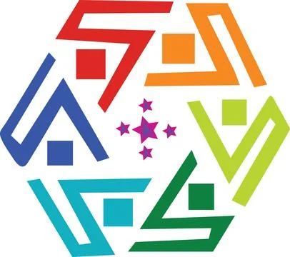 Colorful Geometric Hexagon Abstract Vector Logo Design Stockillustratie
