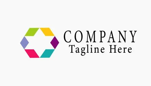 Colorful Geometric Hexagon Star Logo: Abstract Multi-Color Corporate Tech Icon イラスト素材