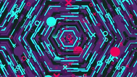 Colorful Geometric Hexagonal Abstract Background Stock Footage 152740579