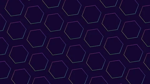 Colorful geometric hexagonal pattern in blue, purple, and pink Stock-Footage 311600954