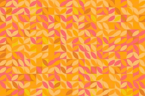 Colorful Geometric Leaf Pattern Seamless Background Stock Illustration