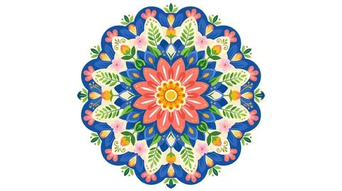 Colorful geometric mandala design pattern Stock Illustration
