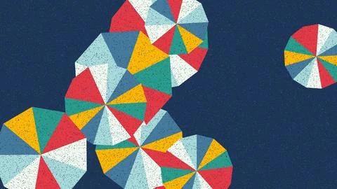 Colorful geometric mandala pattern with hexagons and triangles illustration Stock Illustration
