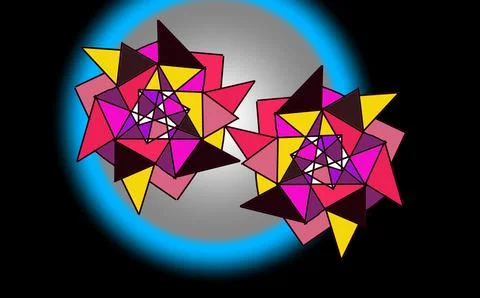 Colorful Geometric Mandala Star Pattern Vector Graphic イラスト素材