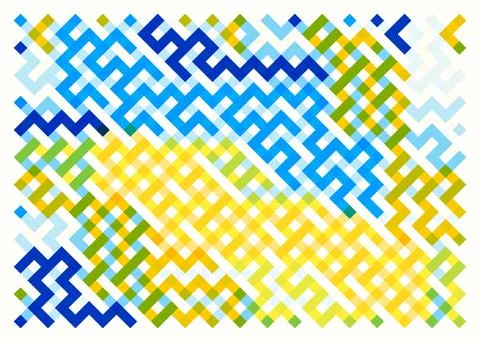 Colorful Geometric Maze Pattern, vector print illustration Stock Illustration