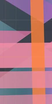 Colorful geometric mosaic pattern with intersecting stripes in pink, purple.. Stock Illustration
