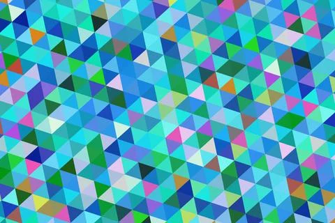 Colorful geometric mosaic pattern with triangles and squares Stock Illustration