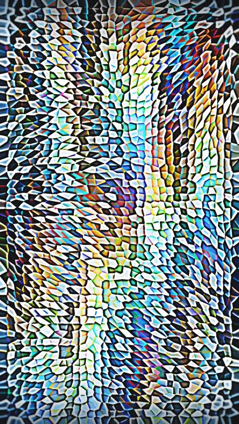 Colorful geometric mosaic texture with digital glass effect Stock Footage 343377259