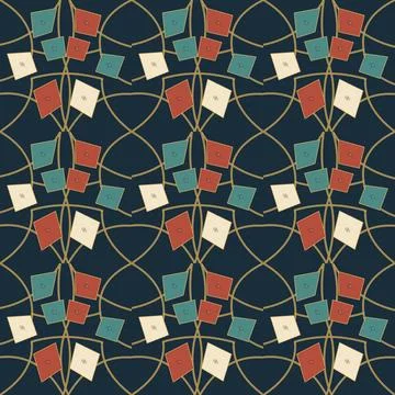 Colorful geometric paper lanterns pattern for festival celebration decorati.. Stock Illustration