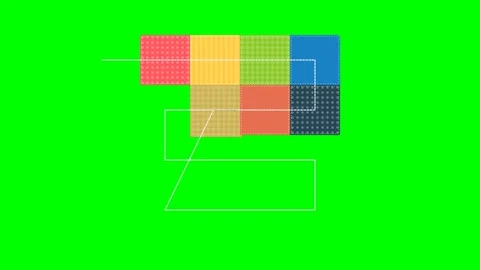 Colorful Geometric Patchwork Quilt Sewing Animation with Moving Needle on G.. Stock Footage 346612748