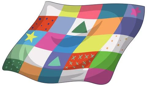 Colorful Geometric Patchwork Vector Illustration 스톡 일러스트