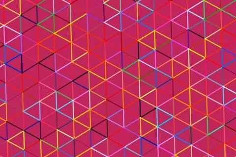 Colorful geometric pattern with 3d cube shapes on pink background Stock Photos